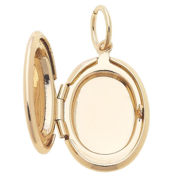 Shiny Gold Oval-Shaped Locket Charm Supply