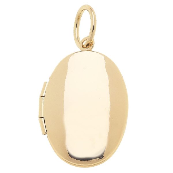 Shiny Gold Oval-Shaped Locket Charm Supply - Image 2