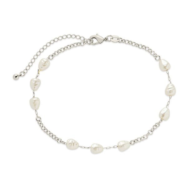 Allie Stationed Pearl Anklet Discount