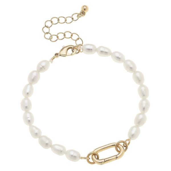 Ivory Piper Freshwater Pearl Charm Bracelet Base Online Sale
