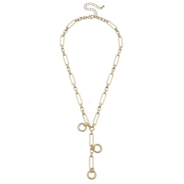 Shiny Gold Bella Multi-Charm Lariat Necklace Base Online - Image 2